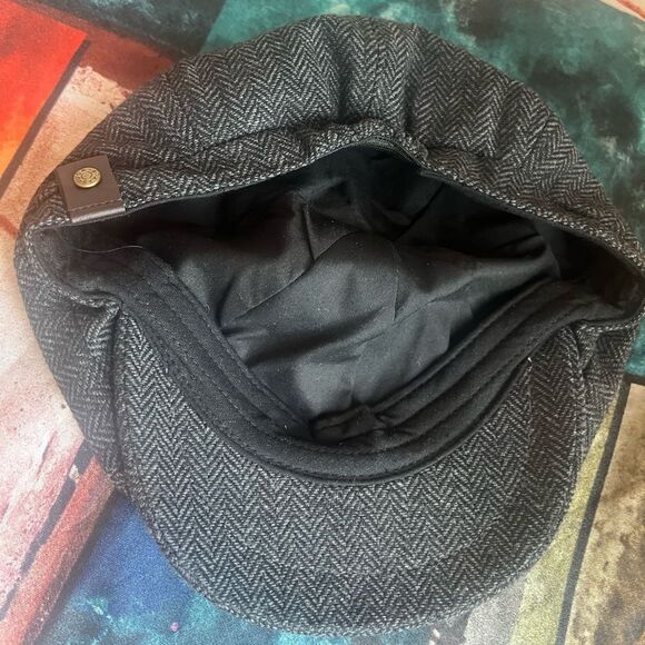 Herringbone Wool Newsboy Cap - Picture 4 of 4